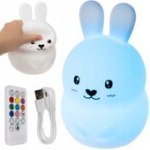 Lampka Nocna LED dla Dzieci Królik RGB + Pilot