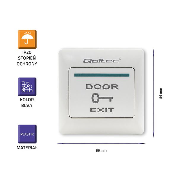 Qoltec Przycisk wyjścia biały zdjęcie 2