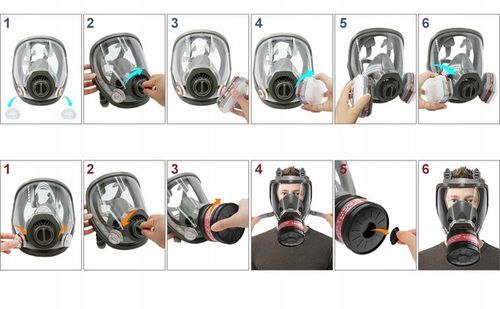 MASKA PRZECIWPYŁOWA + PRZECIWGAZOWA + 2 WKŁADY WĘGLOWE + 10x FILTRY Koanni na Arena.pl