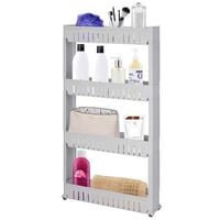 Mobilny regał na kółkach szafka łazienkowa 4 półki szary