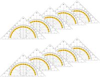 Zestaw 10 Ekierek z Tworzywa 16x11cm Kolorowe Elastyczne do Szkoły Biura