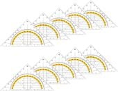Zestaw 10 Ekierek z Tworzywa 16x11cm Kolorowe Elastyczne do Szkoły Biura