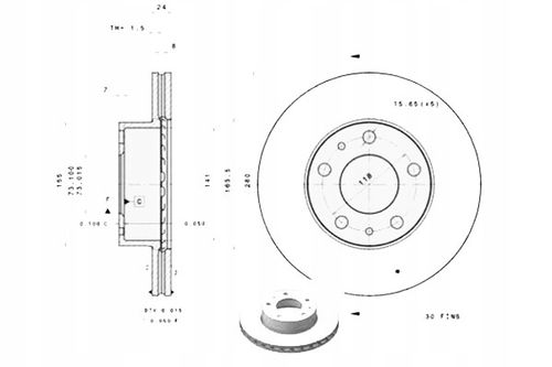 TARCZA HAM PRZOD 280X24 V BREMBO na Arena.pl