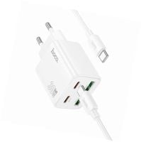 Biała ładowarka cztery porty USB-C 30W Hoco do Samsung Galaxy S24