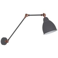 Kinkiet LAMPA ścienna SONNY MB-HN5011-1-B Italux metalowa OPRAWA regulowana na wysięgniku reflektorek loft grafitowy