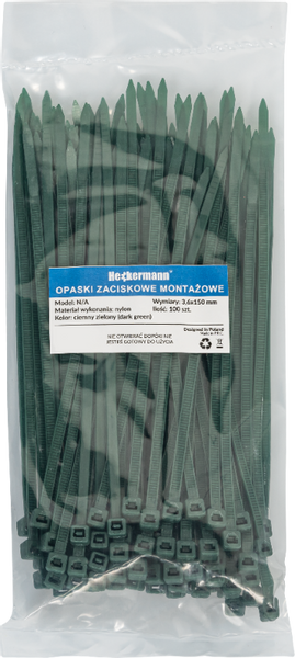 Opaski Zaciskowe Heckermann 100Szt - Zielone zdjęcie 7