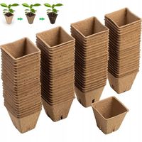 72x Doniczki Torfowe 6x6 cm do Rozsady Wysiewu Pikowania Na Sadzonki Bio
