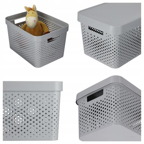 Curver Pojemnik Pudełko Z Pokrywką 17 L Szary zdjęcie 2