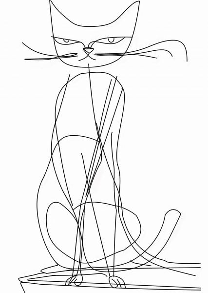 Plakat 64x90cm Kot Linijny zdjęcie 1