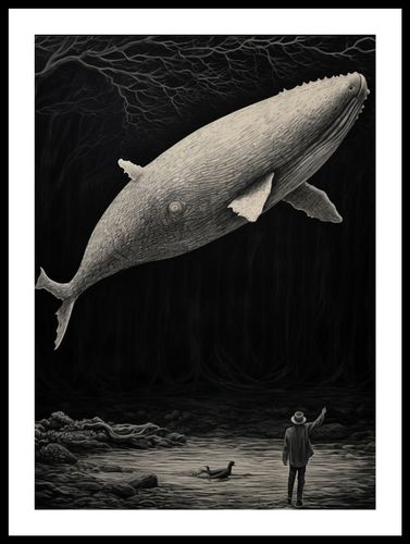 Plakat 39,5x55cm Biały Wieloryb na Arena.pl