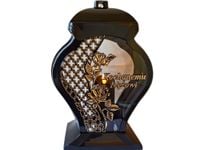 MĄŻ MĘŻOWI ZNICZ LAMPION NA GRÓB FAR RÓŻA ZŁOTO+ŚWIECA LED CZARNA