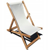 LEŻAK OGRODOWY GRUBA BUKOWA malowana rama DREWNIANY LEŻAK PREMIUM KREMOWY