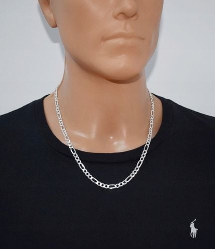 Łańcuszek Srebrny Męski Figaro Pełny Diamentowany 925 Gruby Stylowy 5,50 mm na Arena.pl