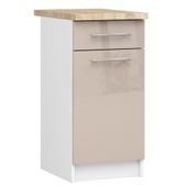 SZAFKA KUCHENNA OLIWIA 40 cm SZ1 + BLAT BIAŁA / CAPPUCCINO POŁYSK