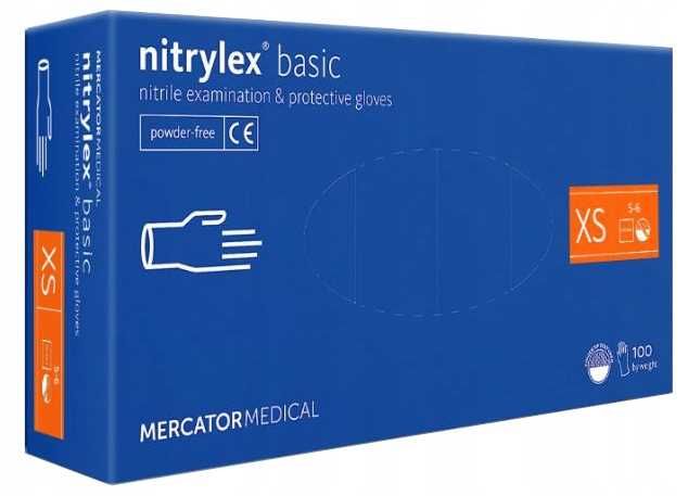 rękawice nitrylowe 100 szt. nitrylex basic dark blue 6-xs zdjęcie 1