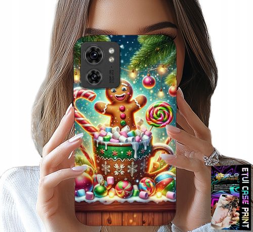 ETUI DO MOTOROLA EDGE 40 - PIERNIK PIERNIKI ŚWIĄTECZNE WZORY +FOLIA na Arena.pl