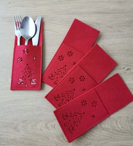 Świąteczny Pokrowiec na Sztućce Etui Ozdoba Stołu Wigilijnego 12szt Stroik na Arena.pl