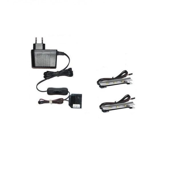 KLIPS LED OŚWIETLENIE SZKLANYCH PÓŁEK ZESTAW ZK-2 zdjęcie 1