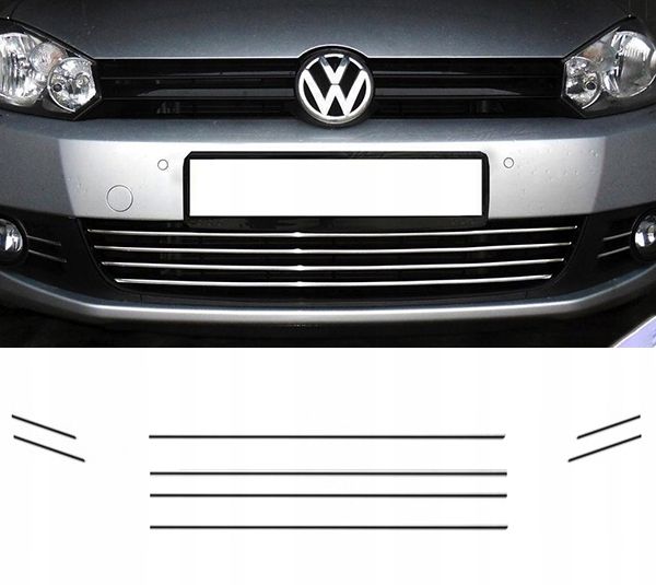 VW GOLF VI 6 - Listwy CHROM GRILL atrapa Tuning zdjęcie 1