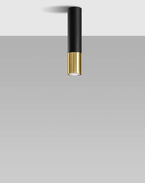 Spot LAMPA sufitowa SL.0951 metalowa OPRAWA tuba downlight czarny złoty zdjęcie 1