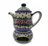 CZAJNIK Z PODGRZEWACZEM CERAMIKA BOLESŁAWIEC