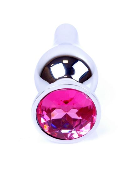 Plug-Jewellery Silver Butt Plug- Pink zdjęcie 1