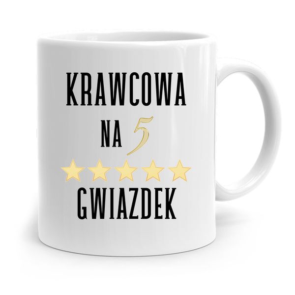 Kubek Prezent Krawcowej Krawca Na 5 Gwiazdek Z Nadrukiem Ze Zdjęciem zdjęcie 1