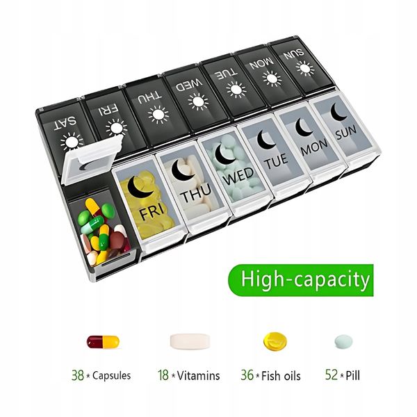 Organizer Na Leki Kasetka Pojemnik Na Tabletki Ranek-Wieczór 235x120 mm zdjęcie 7