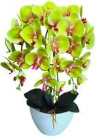 Storczyk sztuczny Orchidea zielony kwiaty jak żywe staranne wykonanie
