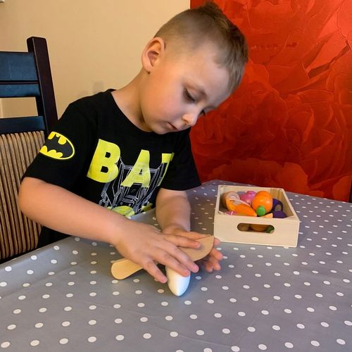 Warzywa Drewniane do Krojenia Zestaw na Rzep Rzepy dla Dzieci w Skrzynce na Arena.pl