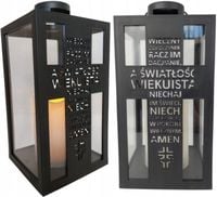 Latarenka Wieczny Odpoczynek + Świeca CORTINA 10/24/YZE-WO Prostokątna 26cm