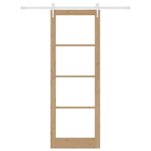 Drzwi Przesuwne Brązowy 83 x 232 cm Drewno i metal na Arena.pl