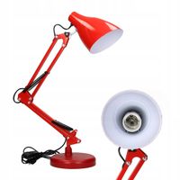 Lampka Kreślarska Biurkowa Lampa Szkolna na Biurko Nocna do Nauki Czerwona