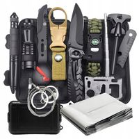 WOJSKOWY SURVIVALOWY MEGA ZESTAW PRZEŻYCIA 32w1 Noże Scyzoryk Kompas