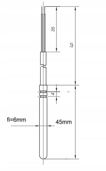Czujnik temperatury do sterownika PLUM CT4, 5m zdjęcie 3