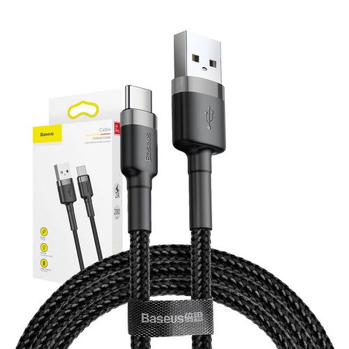 kabel usb do usb-c baseus cafule 2a 2m (szaro-czarny) na Arena.pl