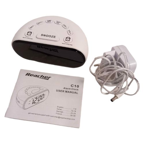 Cyfrowy budzik REACHER biały na Arena.pl