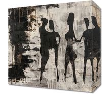 Obraz 30x30cm Szarzy Ludzie