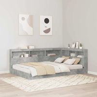 Zagłówek do przechowywania z półką Betonowy szary 120 cm