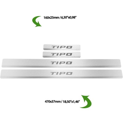 Listwa progowa FIAT TIPO MK2 Stal nierdzewna 304 mat 4szt na Arena.pl