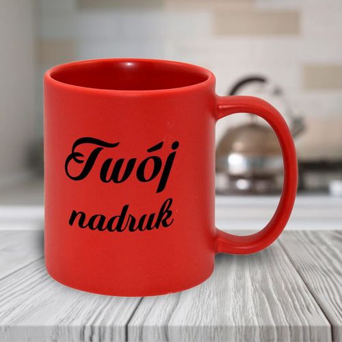 Czerwony kubek matowy FULL COLOR z Twoim nadrukiem na Arena.pl