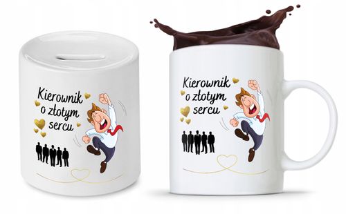 Dla Kierownika Zestaw Kubek + Skarbonka Prezent Z Nadrukiem Ze Zdjęciem na Arena.pl