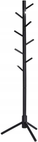 Czarny wieszak stojak na ubrania lite drewno 175cm