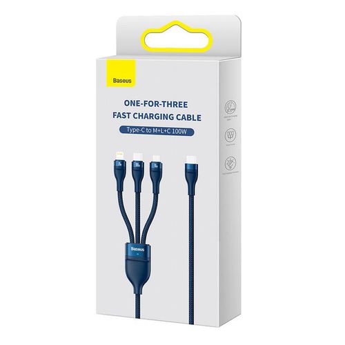 Kabel USB 3w1 Baseus Flash Series 2, 1.5m, Niebieski na Arena.pl