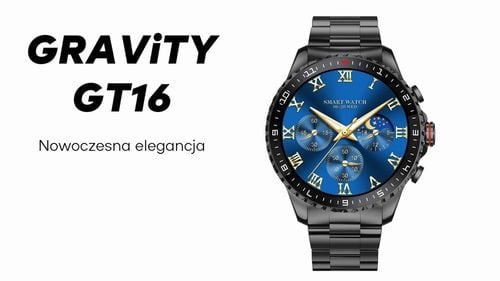 smartwatch męski gravity gt16-2 black / czarna bransoleta na Arena.pl