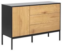 Komoda Seaford czarna dąb naturalny/czarny