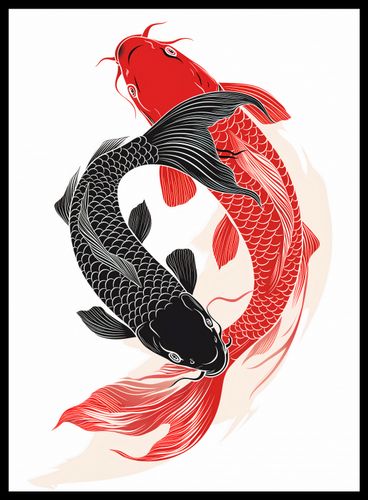 Plakat 40x55cm Yin i Yang Koi na Arena.pl