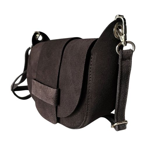 Czekoladowa torebka zamszowa podkówka brązowa włoska listonoszka zamszowa na Arena.pl