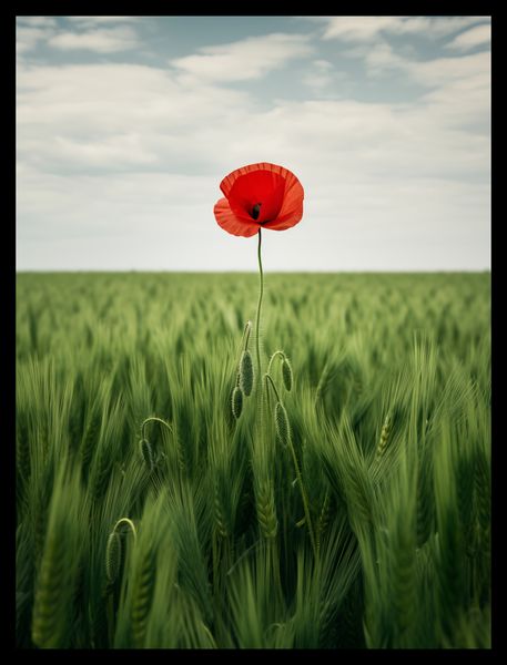 Plakat 30x40cm Samotny Mak na Polu zdjęcie 2