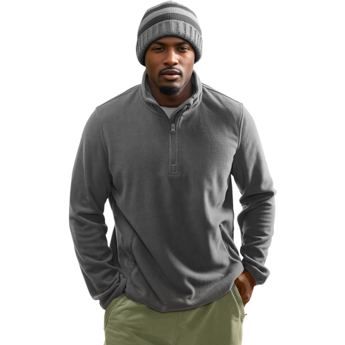 Bluza polarowa męska szara ciepły polar roboczy sportowy zamek 3/4 S na Arena.pl